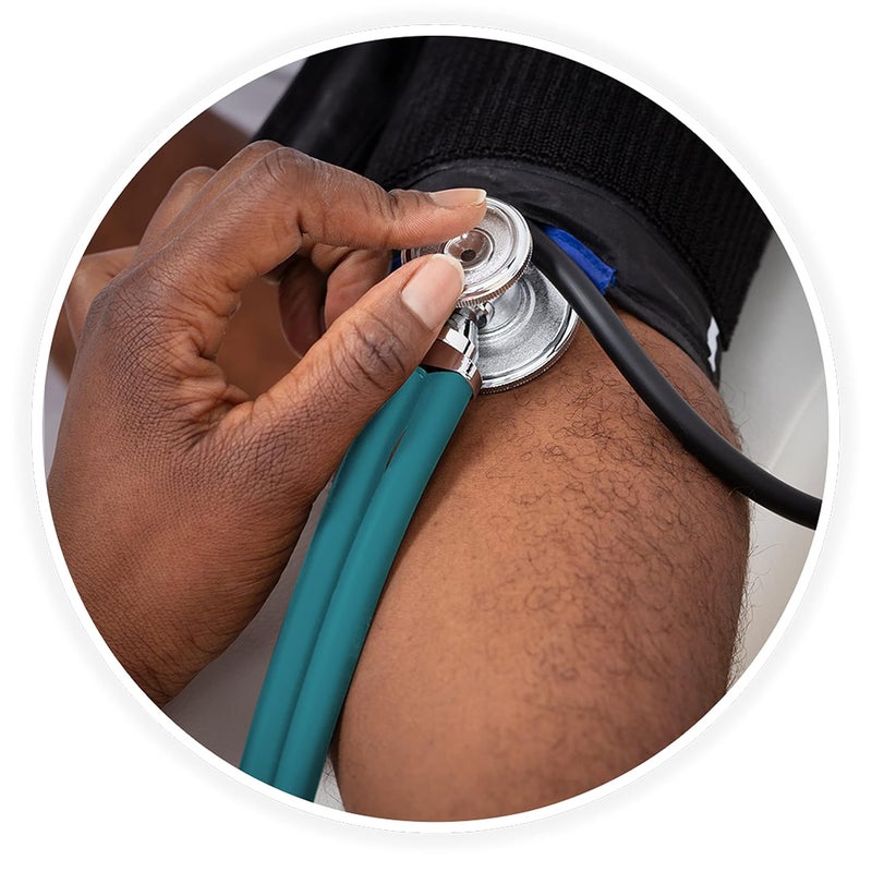 ASA Techmed ستيثوسكوب سبراجي مزدوج الأنبوب للبالغين والأطفال + مقص EMT متطابق، مثالي لموظفي الطوارئ، الممرضين، الأطباء، طلاب الطب، المسعفين، والمستجيبين الأوائل (أخضر مائل إلى الأزرق) - Image 4